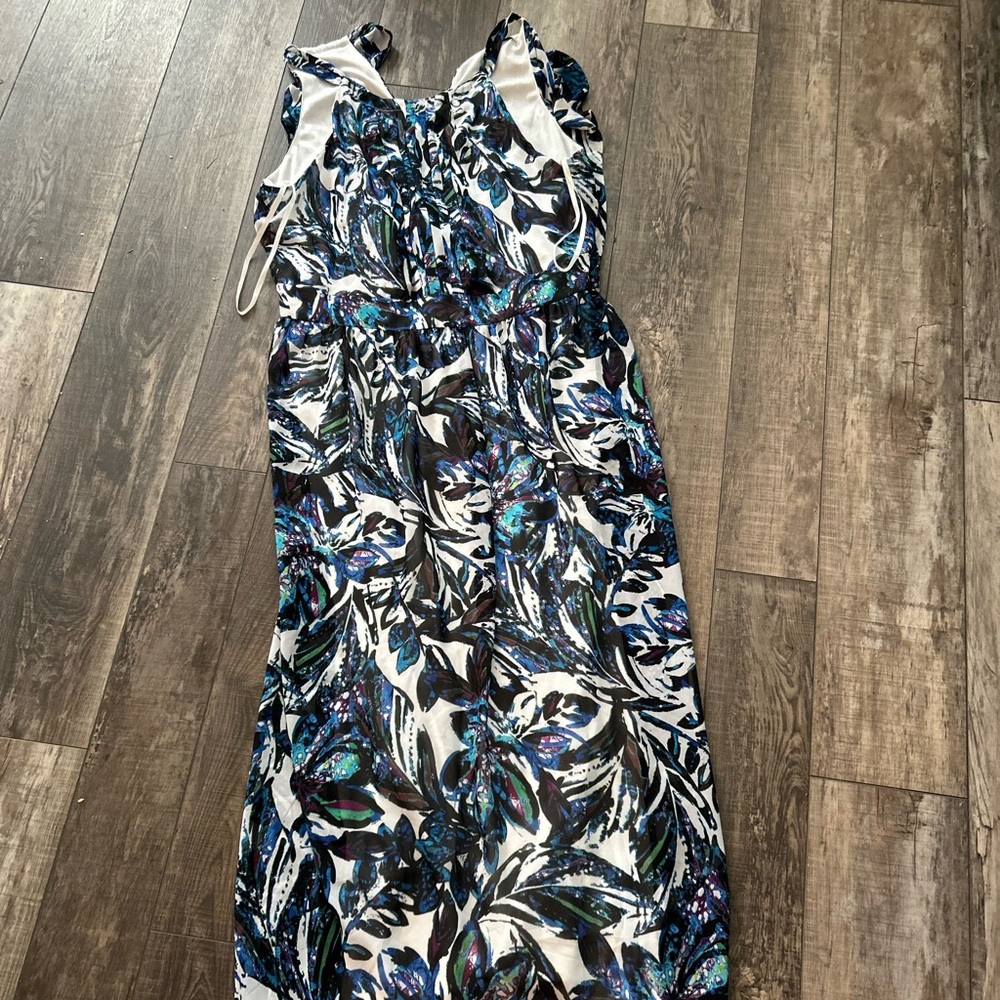 Jones NY Sleeveless Career Dress Large 40 Bust, Maxi Length  Db2